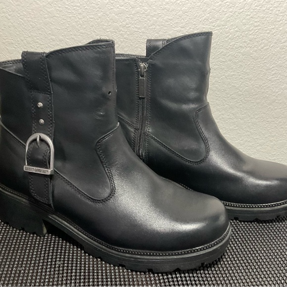Women’s Harley-Davidson Black Leather upper riding zipped Boots. 9M - Picture 2 of 13